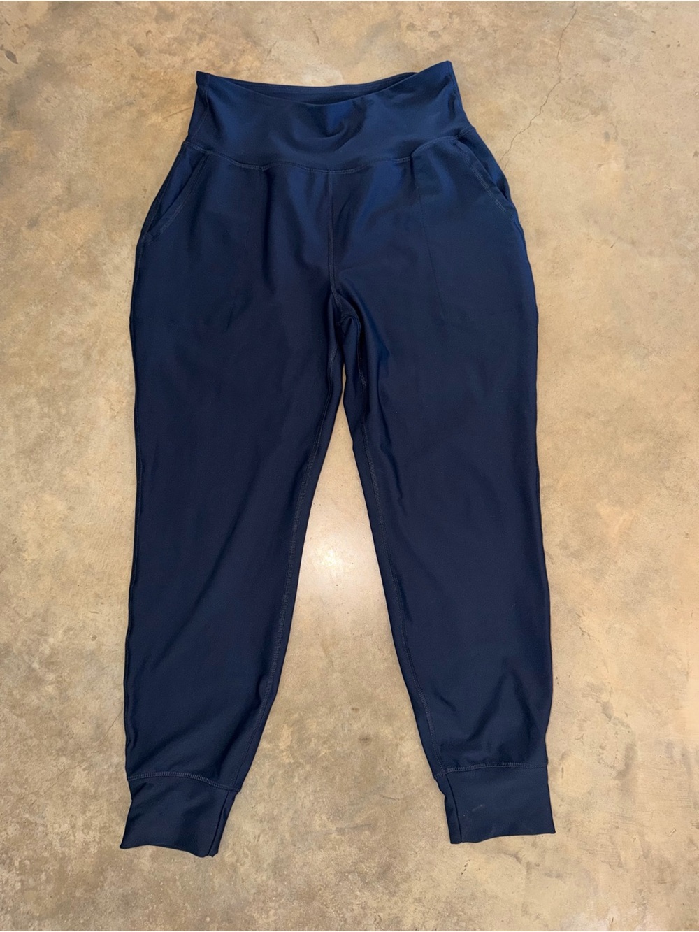 Old Navy PowerSoft High Rise Jogger Pants Leggings Navy Blue L Pockets Go Dry
